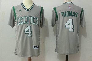 Maillot De Basket Boston Celtics Isaiah Thomas 4 Short Sleeve Gris